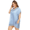 Women's Handmade V-neck Patchwork Solid Color Beach Dress