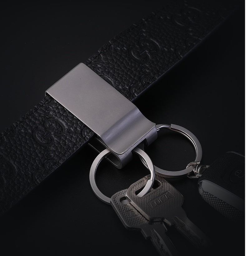 Titanium alloy belt key ring men wear belt double key ring
