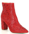 Rhinestone Pointed Toe Fashion Ankle Boots