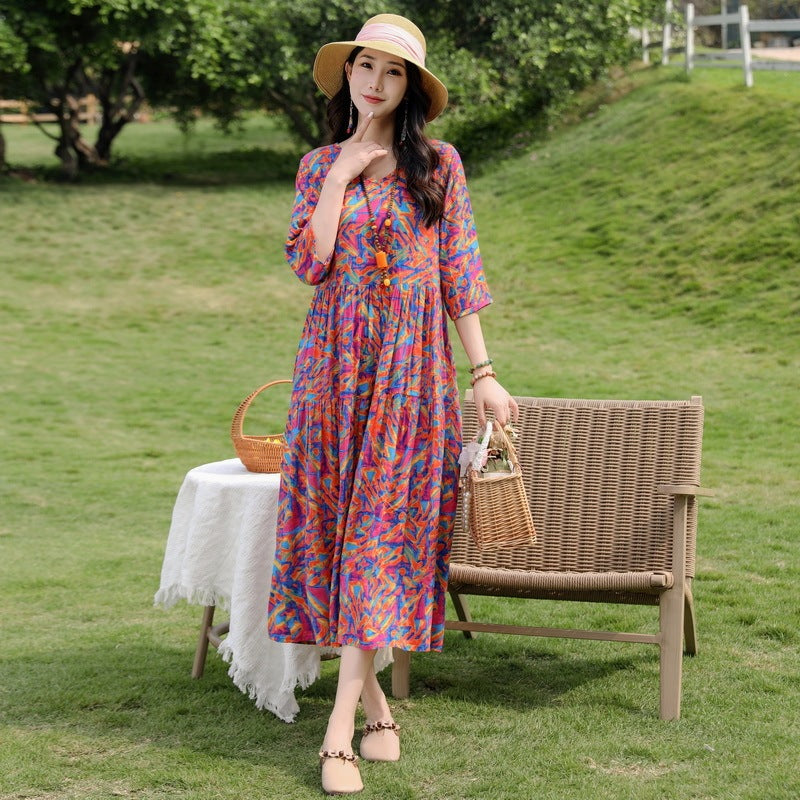 Summer New Noil Poplin Dress Stylish