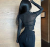 Polyester Fiber Black Top For Women