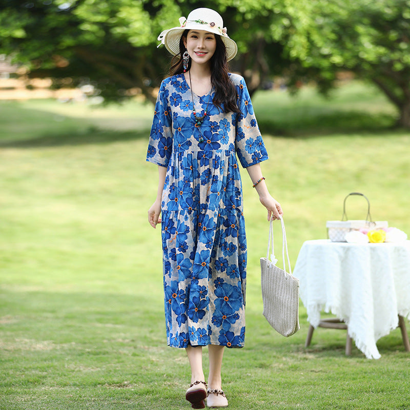 Summer New Noil Poplin Dress Stylish