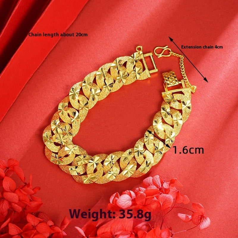 Gold Carven Design Starry Bracelet