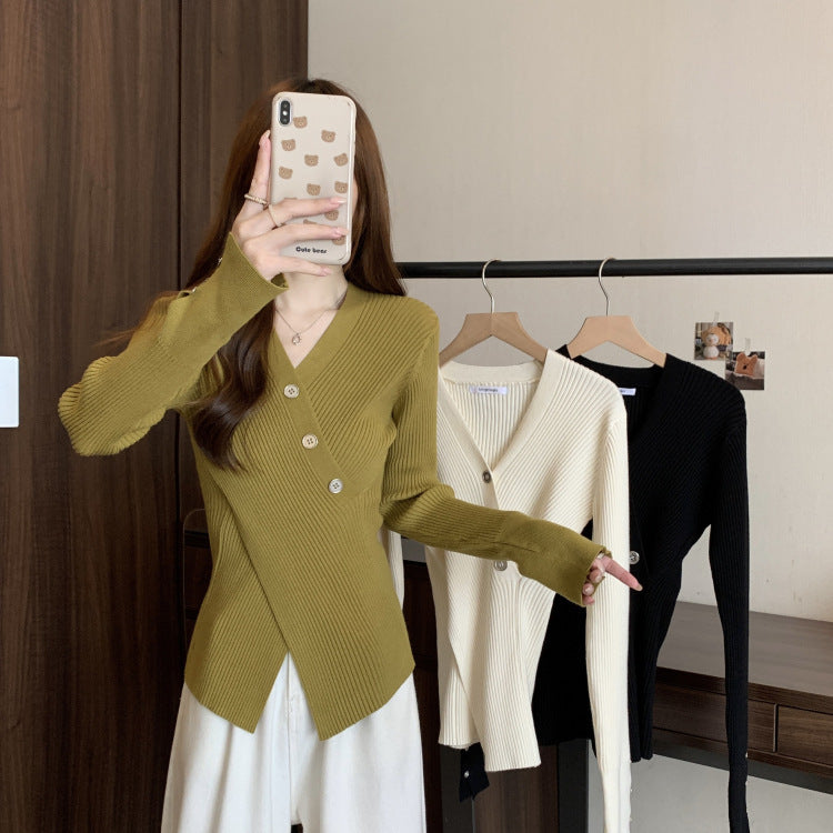 V-neck Pullover Design Sense Slimming Inner Autumn Sweater