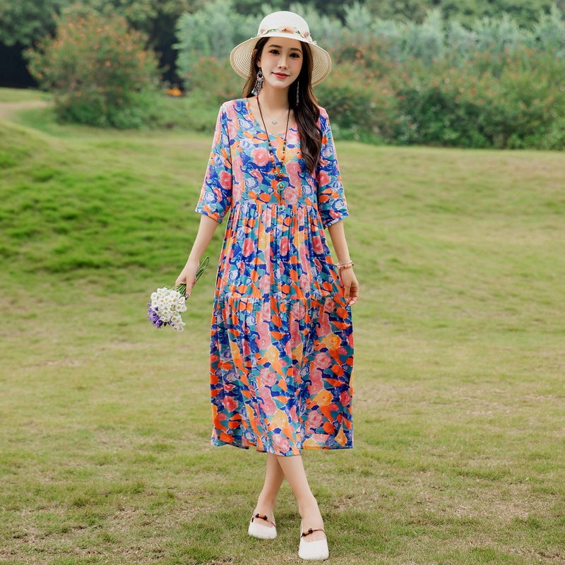 Summer New Noil Poplin Dress Stylish