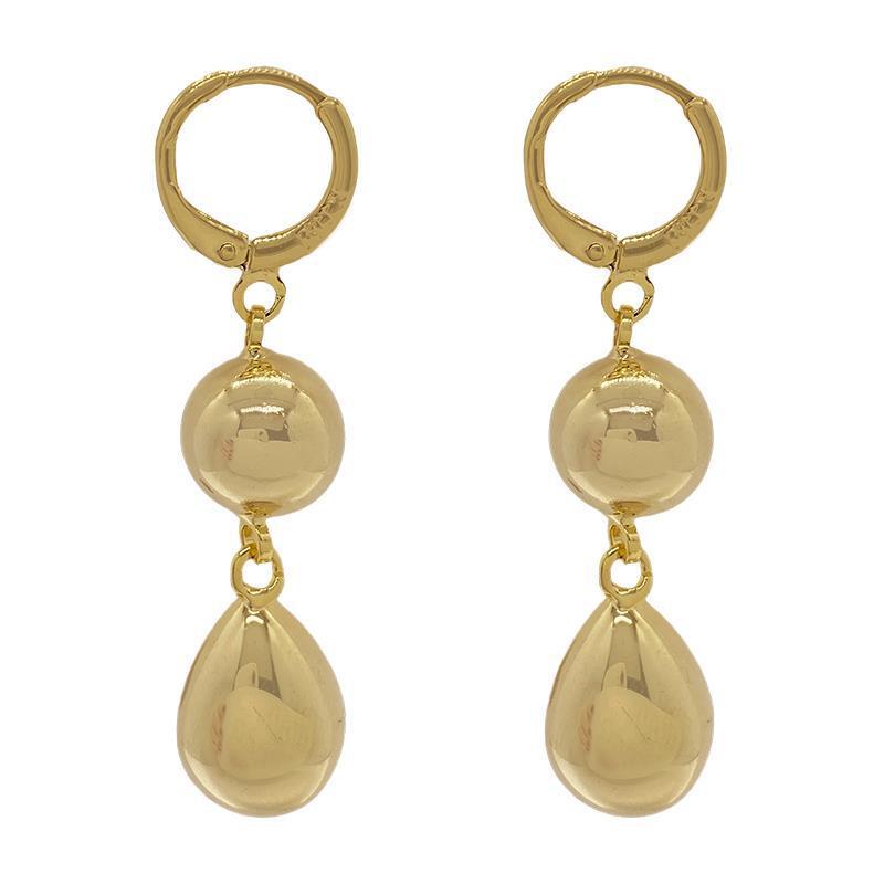 Metal Geometry Water Drop Pendant Earrings