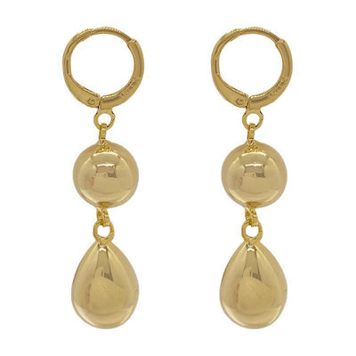 Metal Geometry Water Drop Pendant Earrings