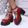 Women's Thick-soled Lace-up Loafers Fall Versatile British Leather Shoes
