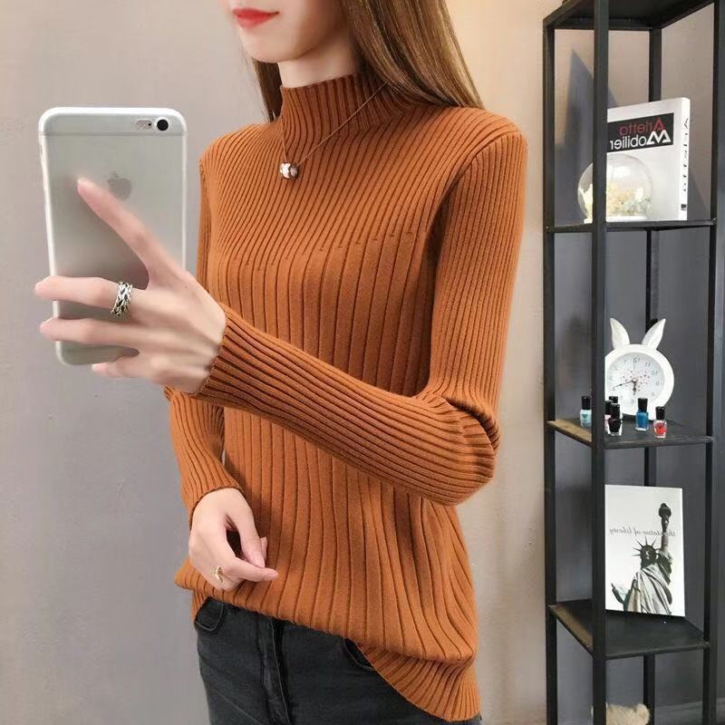 Slim Fit Slimming Inner Knitted Bottoming Shirt Women's Long Sleeve