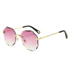 Polygonal Sunglasses Women Rimless