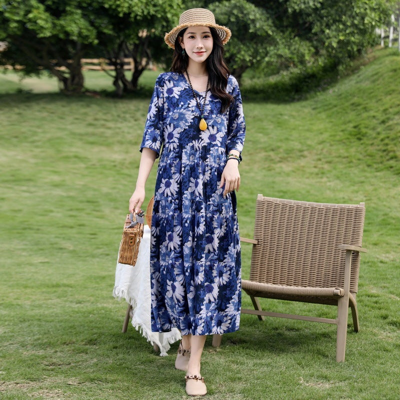 Summer New Noil Poplin Dress Stylish