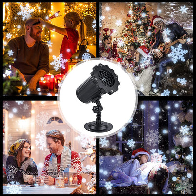 LED Christmas Blizzard Snowflake Laser Light Snowfall Projector Moving Snow