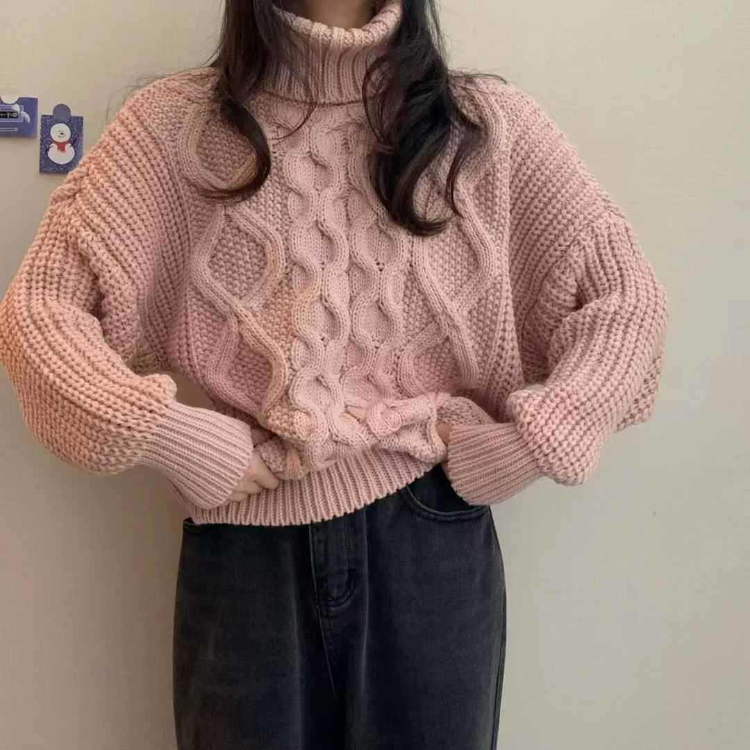 Sweater Twisted Short Long-sleeved Sweater Top