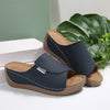 Simple Stylish Peep Toe Wedge Slippers