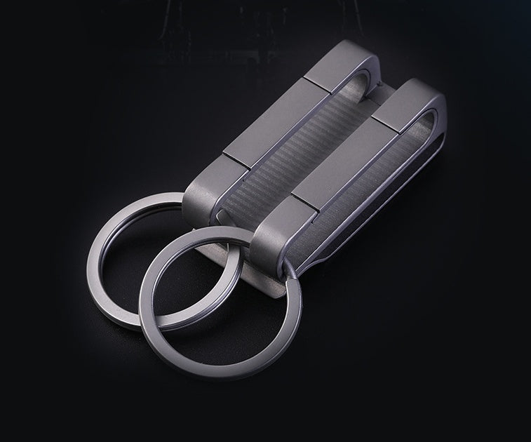 Titanium alloy belt key ring men wear belt double key ring