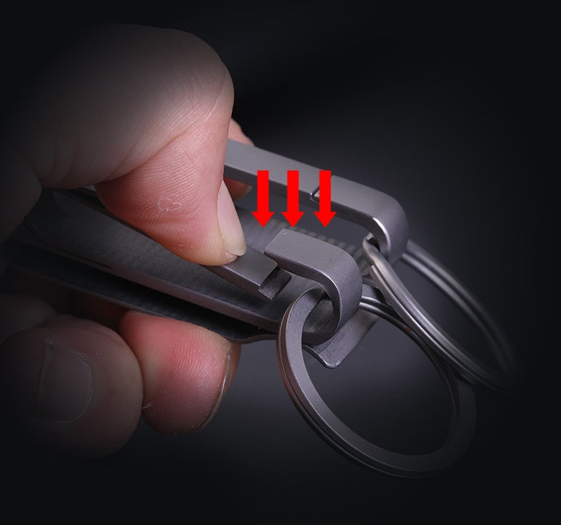 Titanium alloy belt key ring men wear belt double key ring