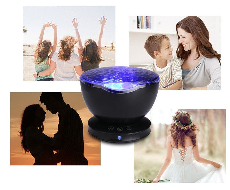 Ocean Wave Projector LED Night Light Remote Control