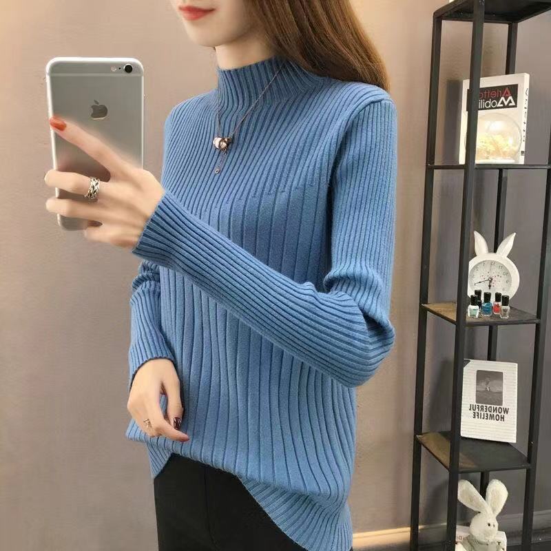 Slim Fit Slimming Inner Knitted Bottoming Shirt Women's Long Sleeve