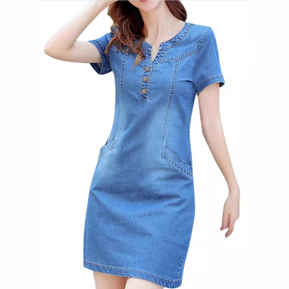 Mid-length Denim Dress