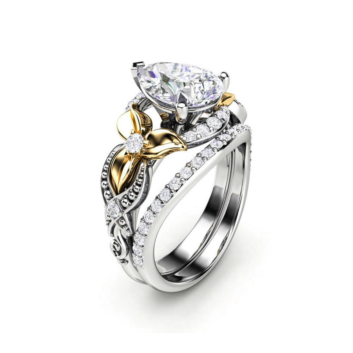 Two-tone Ring European And American Style Women