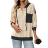 Women's Contrast Color Twist Strip Hooded Sweater