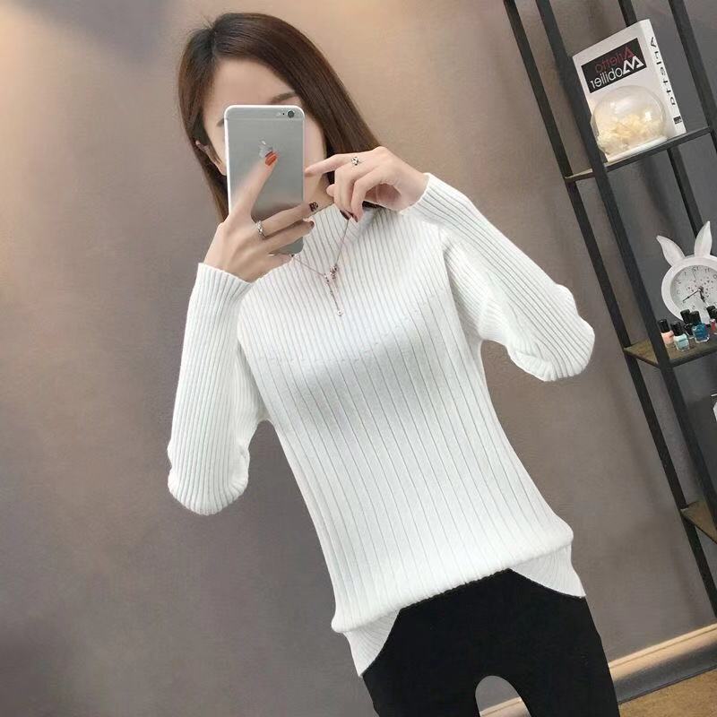 Slim Fit Slimming Inner Knitted Bottoming Shirt Women's Long Sleeve
