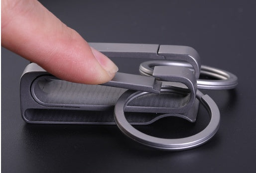Titanium alloy belt key ring men wear belt double key ring