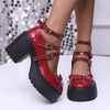 Women's Thick-soled Lace-up Loafers Fall Versatile British Leather Shoes