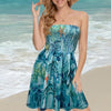 European And American Spring And Summer New Fashion Printed Beach Vacation Sexy Tube Top Dress