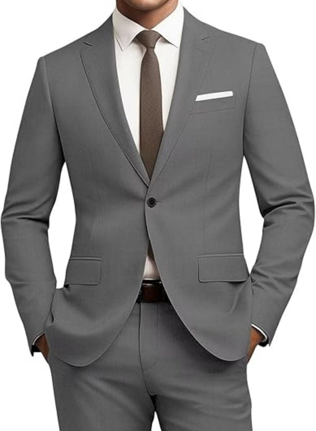Men's Suit Slim Fit 2-piece Set Casual Business Set