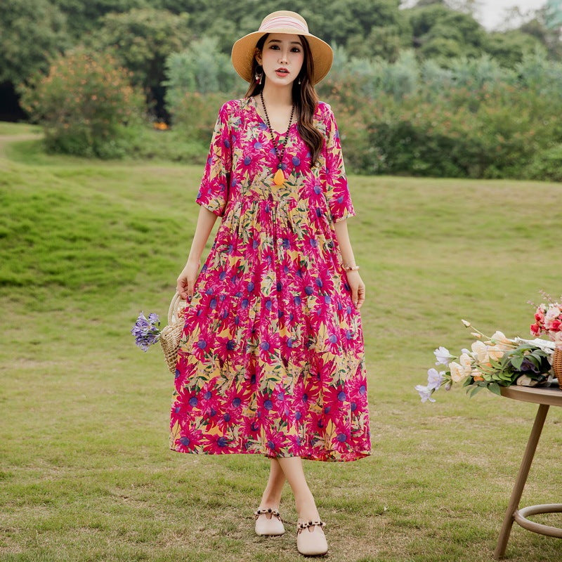 Summer New Noil Poplin Dress Stylish