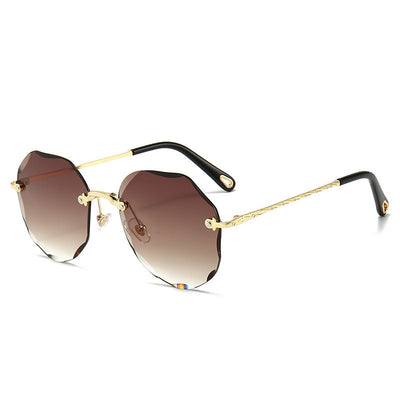 Polygonal Sunglasses Women Rimless