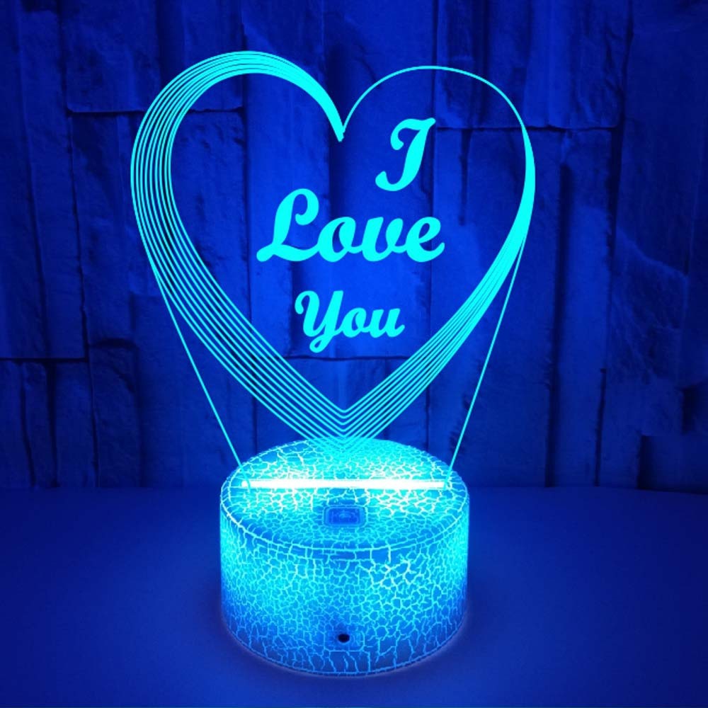 Valentine's Day Gift Colorful 3D Lamp Creative Touch