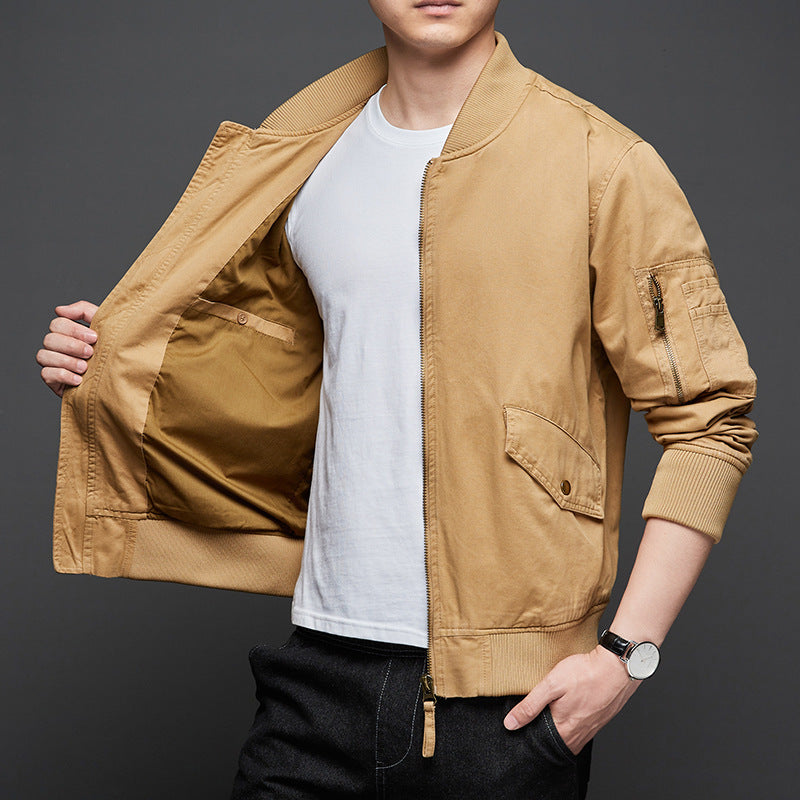 Cotton Baseball Collar Men Jacket Plus Size