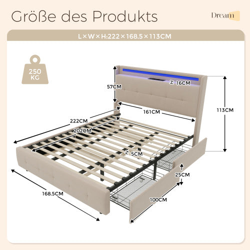 Holzlattenrost Gepolstertes Bett