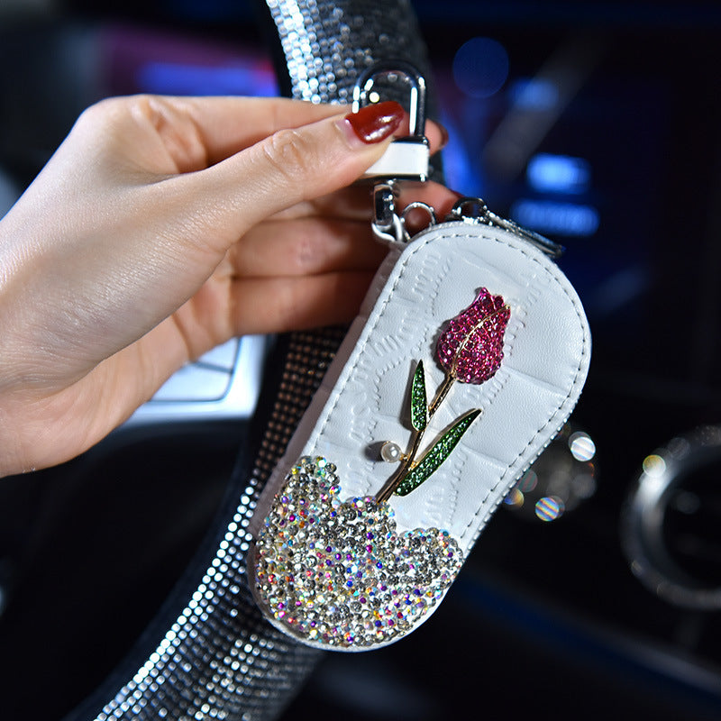 Car Key Case With Diamonds And Roses