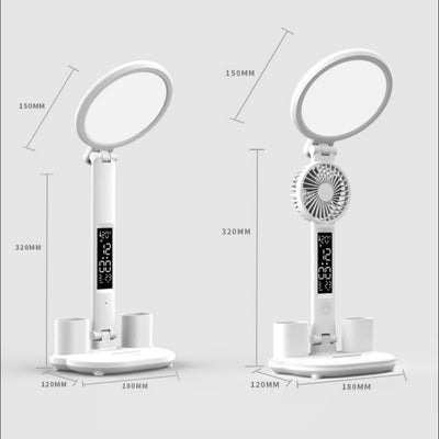LED Clock Table Lamp USB Chargeable Dimmable Desk Lamp