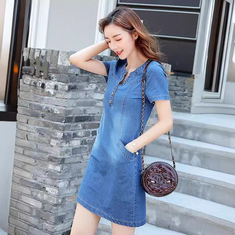 Mid-length Denim Dress