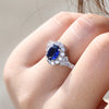 High-grade Blue Zircon Real Gold Ring