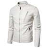 Spring And Autumn Men's Slim Leather Clothing With Stand Collar Jacket