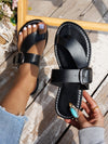 Summer Buckle Toe Clip Sandals Fashion Flat Beach Shoes