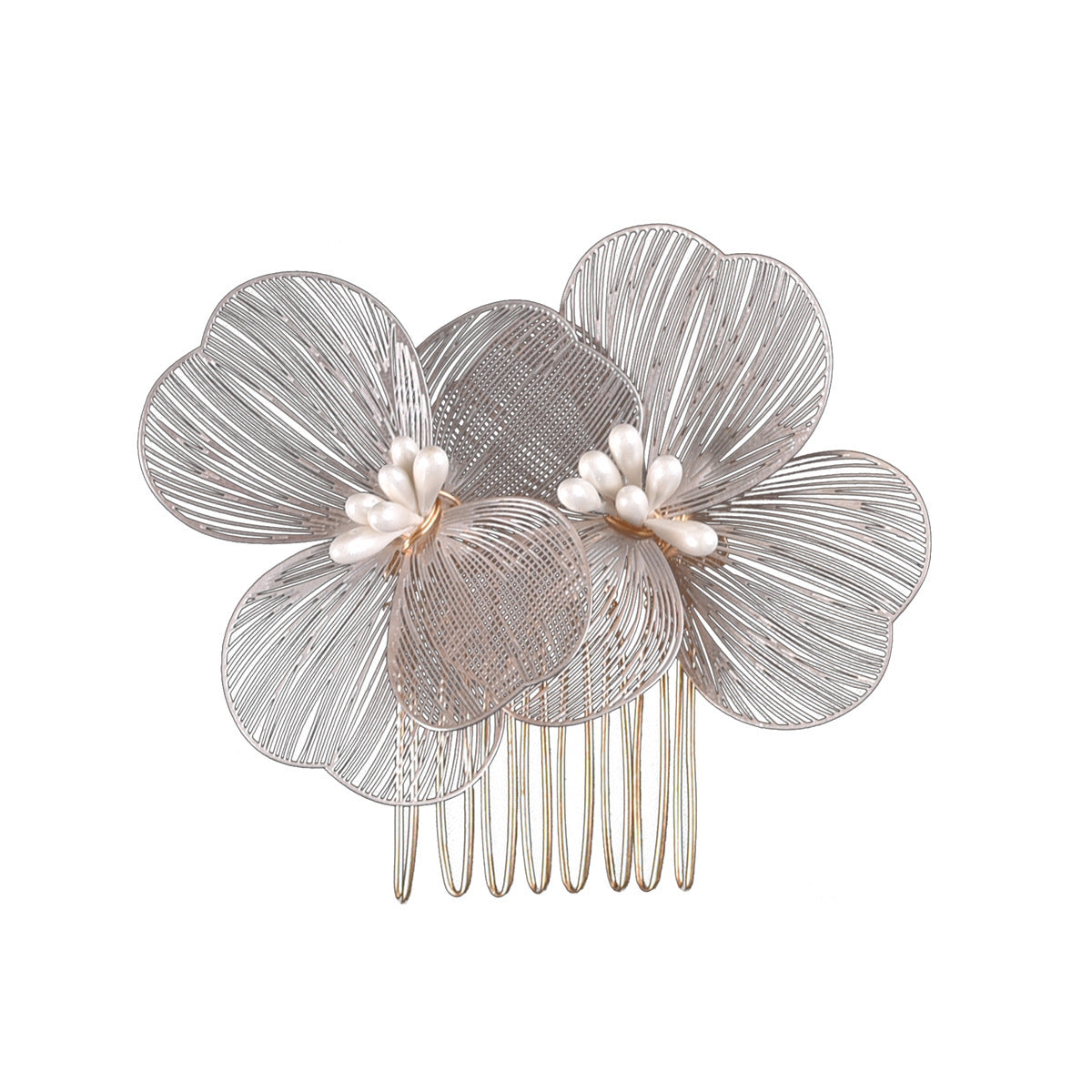 Bridal Headdress Super Fairy Golden Flower Comb