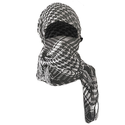 Network Silk Houndstooth Square Keffiyeh Military Fans Tactical Tassel Desert Scarf