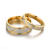 Titanium steel couple ring 24K gold stainless steel ring