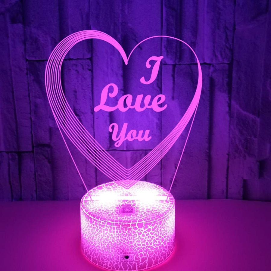 Valentine's Day Gift Colorful 3D Lamp Creative Touch