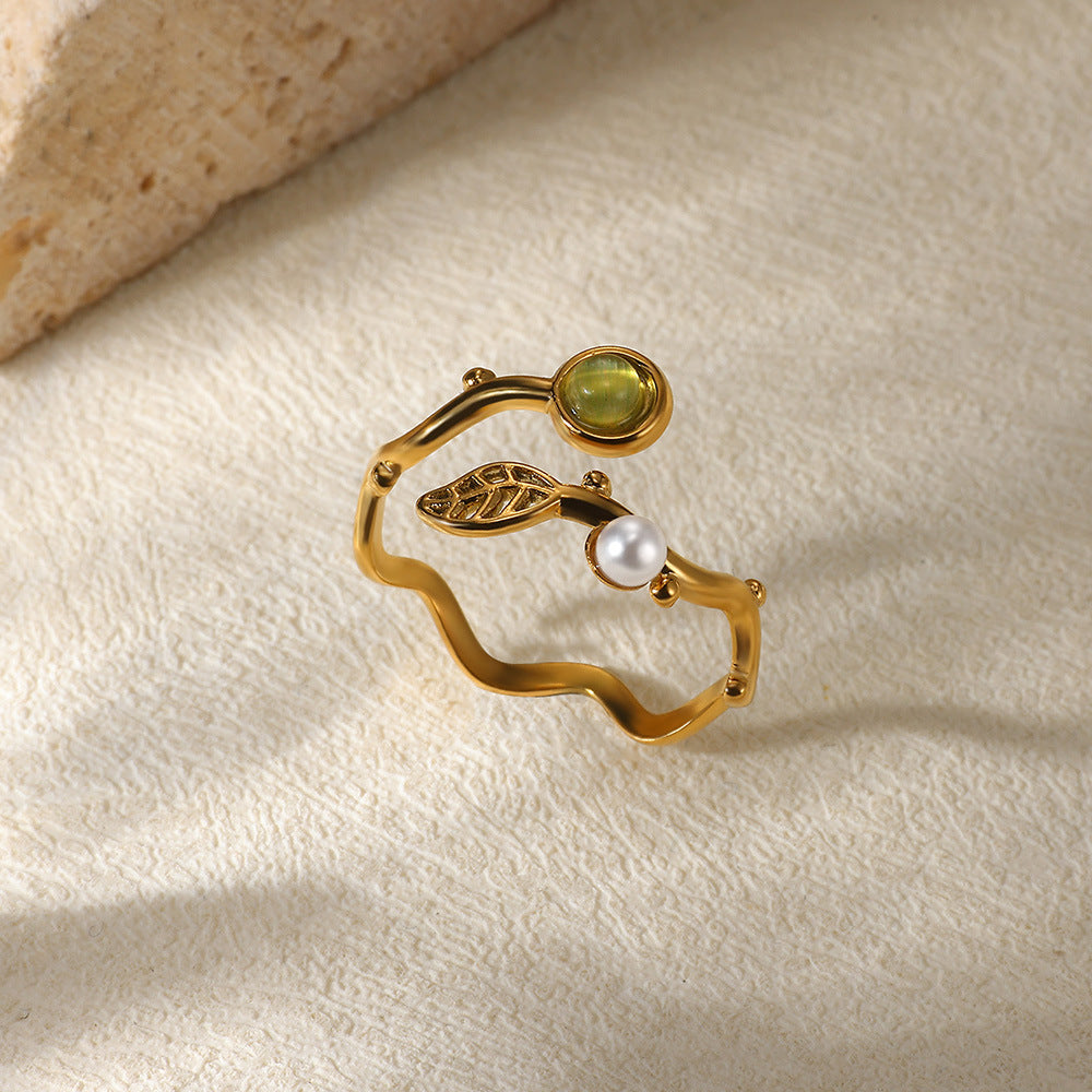 Stainless Steel Open Ring Plated 18K