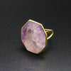 Crystal Ornament Natural Stone Polygon Exaggerated Big Ring