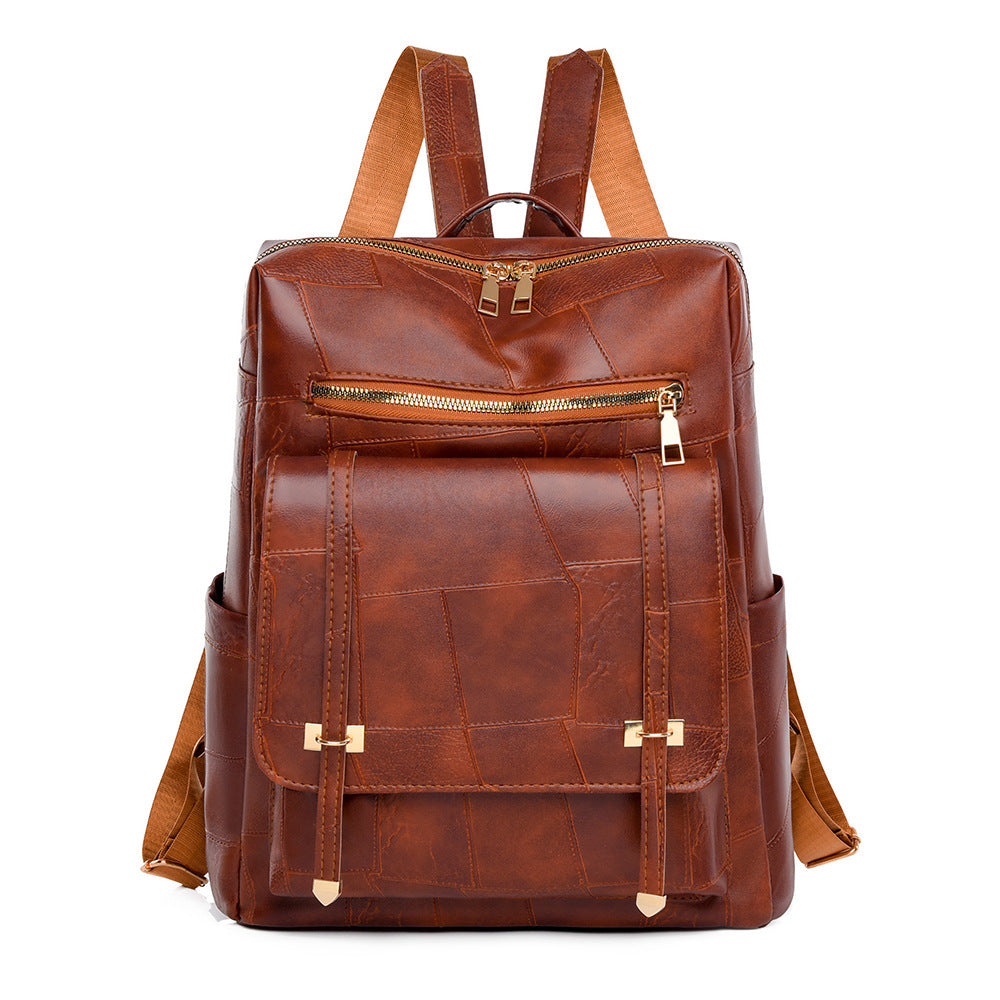 Retro Women's Backpack New High-grade PU Soft Leather Dual-use