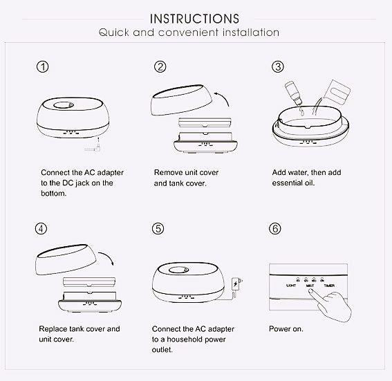 Air Humidifier Colorful Light Fragrance Diffuser Essential Oil Diffuser For Home