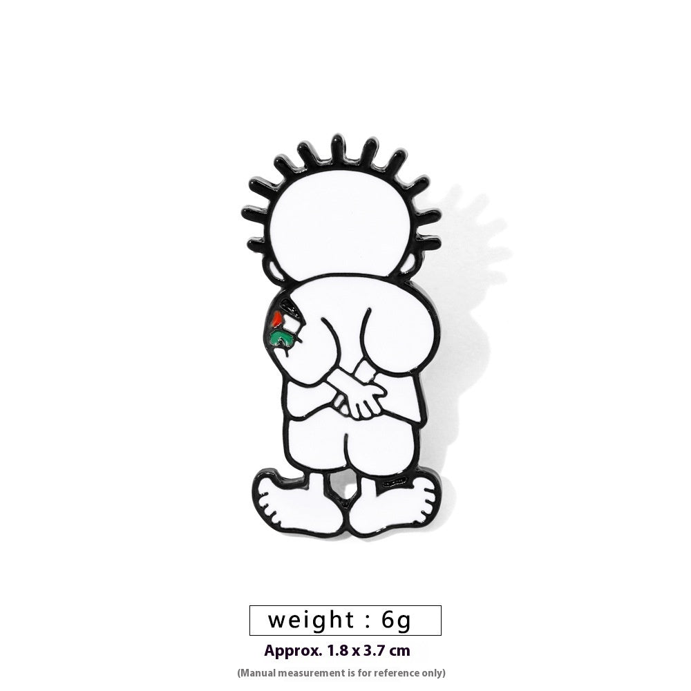 Free Palestine Flag Brooch Gold Badge Clothes Accessories Pin